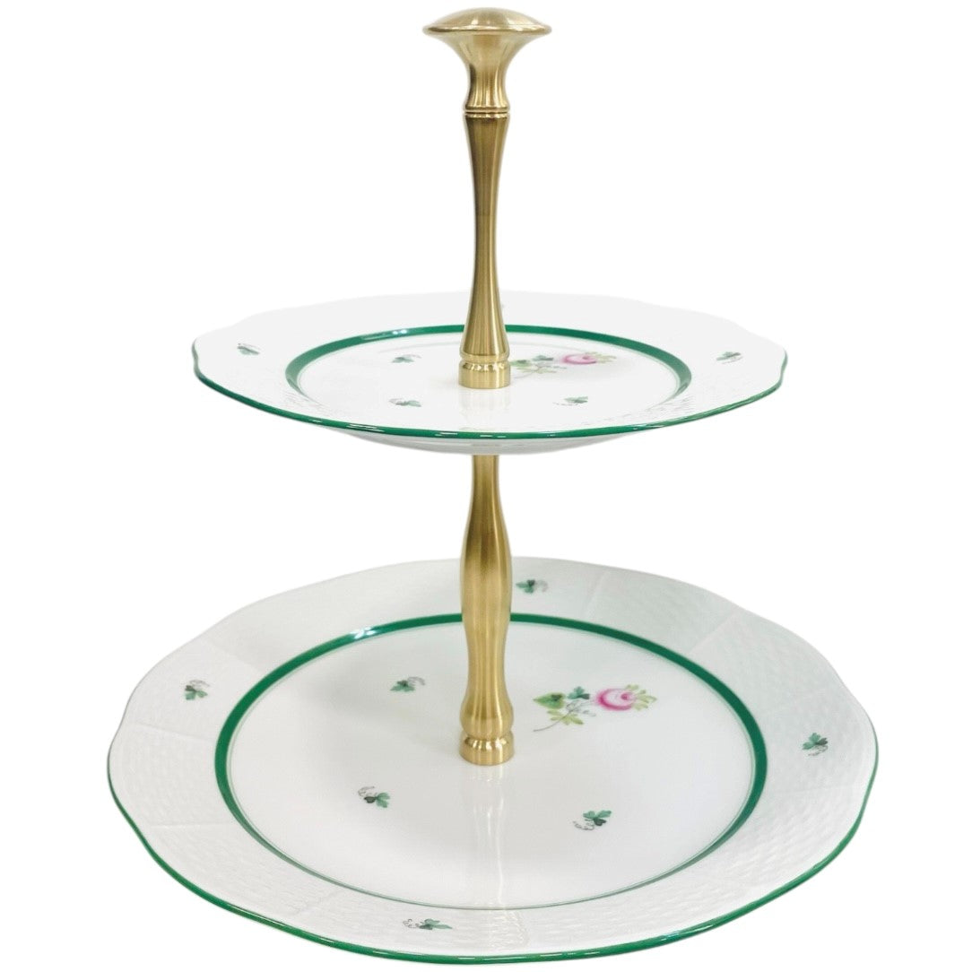 Herend Vienna Rose Afternoon Tea Set for Two, 9 Pieces