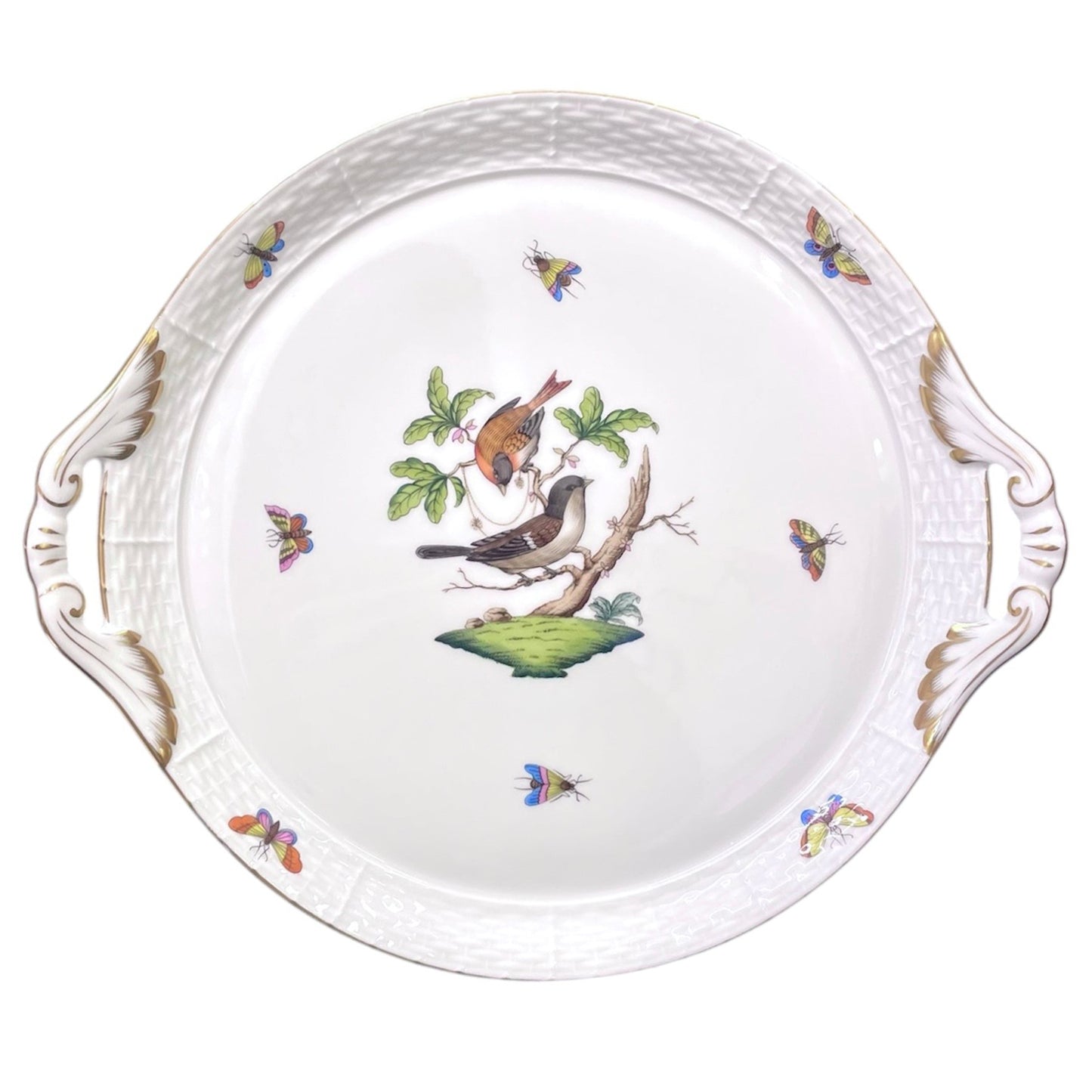 Herend Rothschild Cake Plate with Handles
