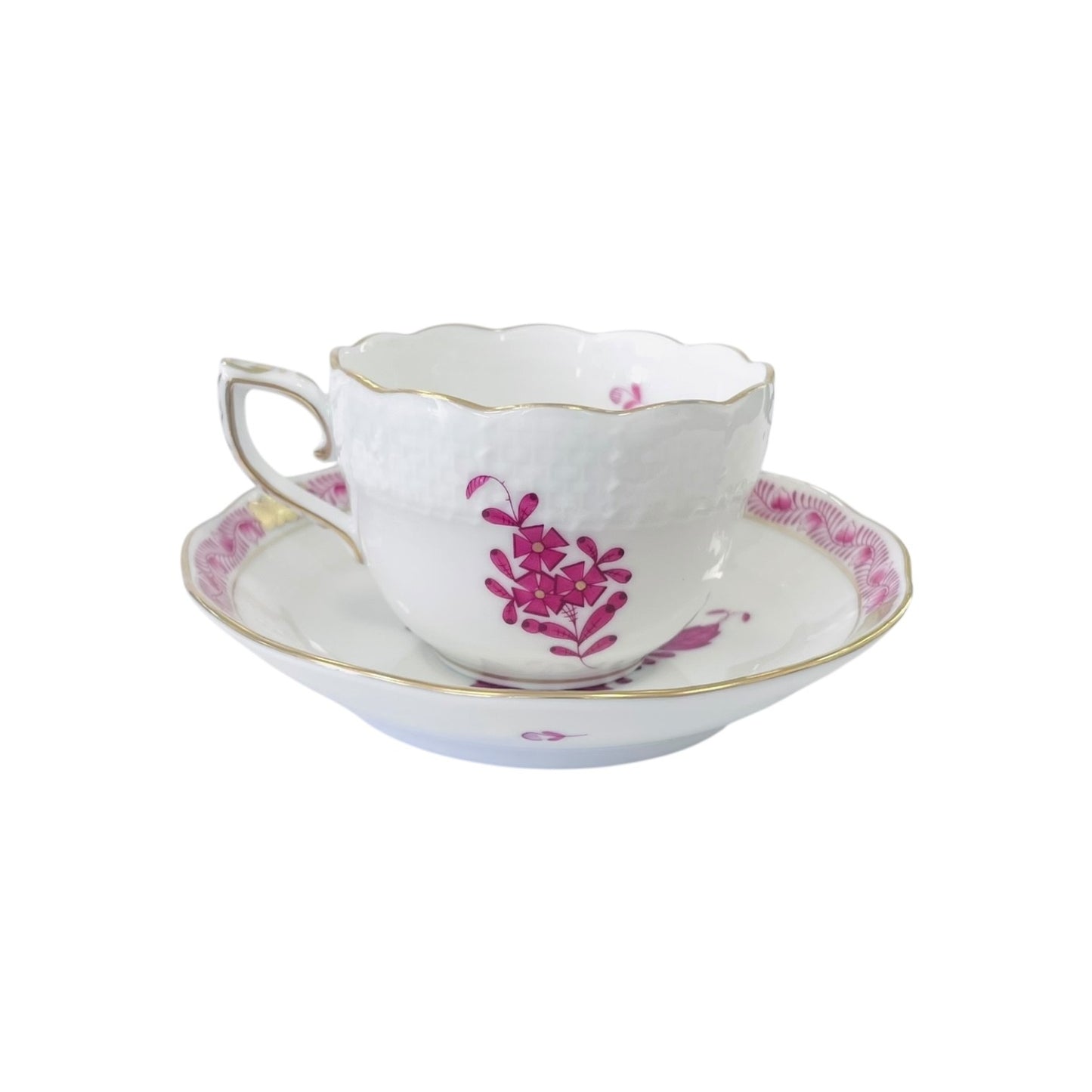 Herend Apponyi Pink Espresso Cup and Saucer