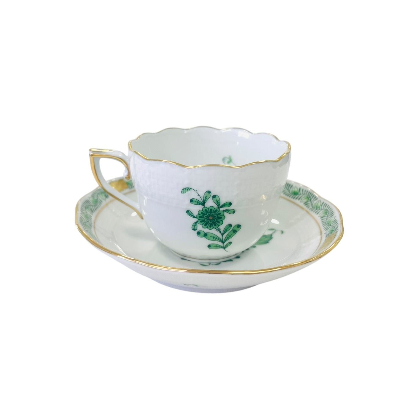 Herend Apponyi Green Espresso Cup and Saucer