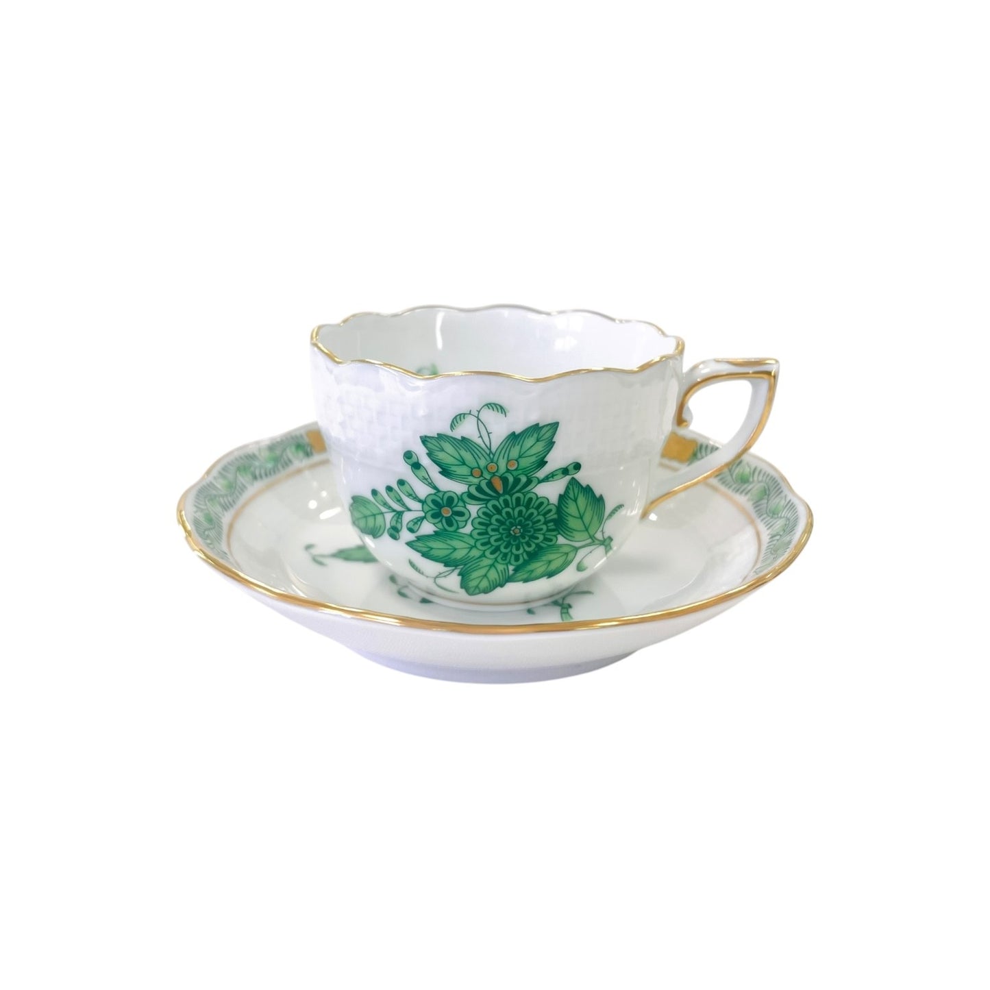 Herend Apponyi Green Espresso Cup and Saucer