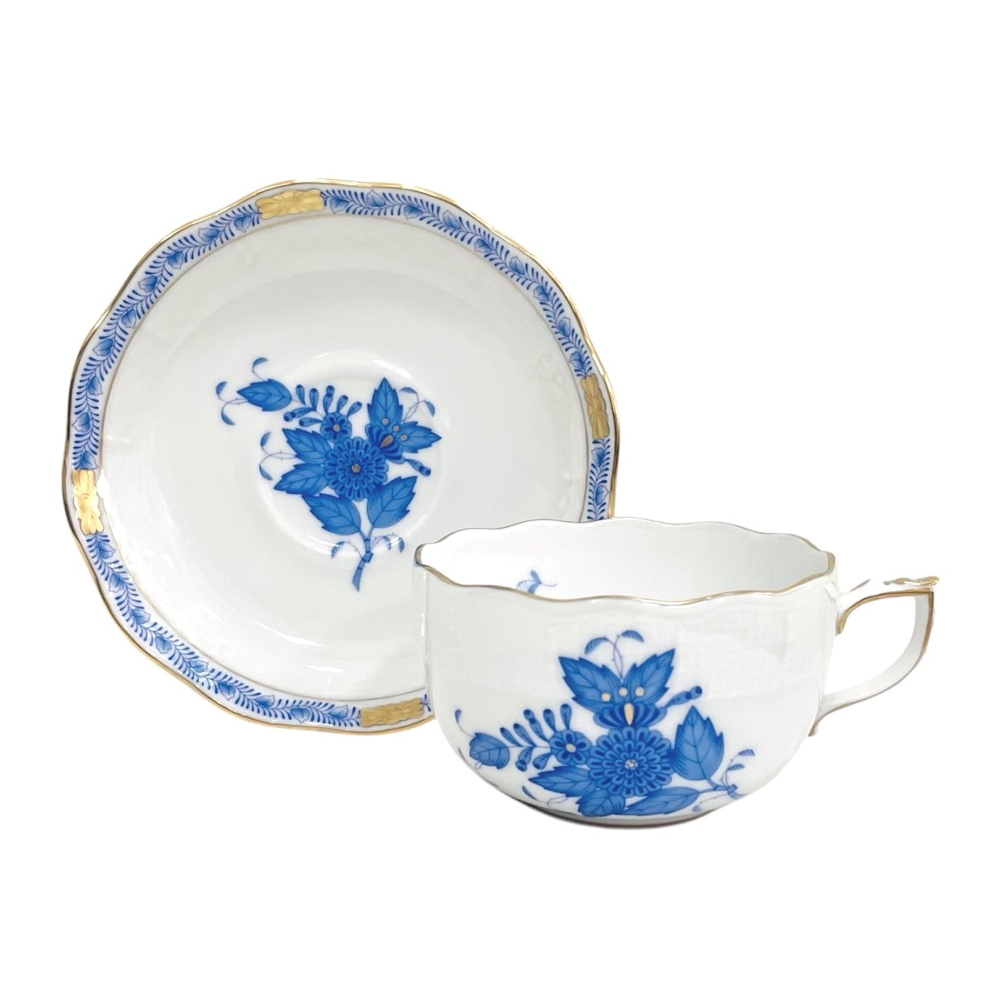 Herend Apponyi Blue Teacup and Saucer