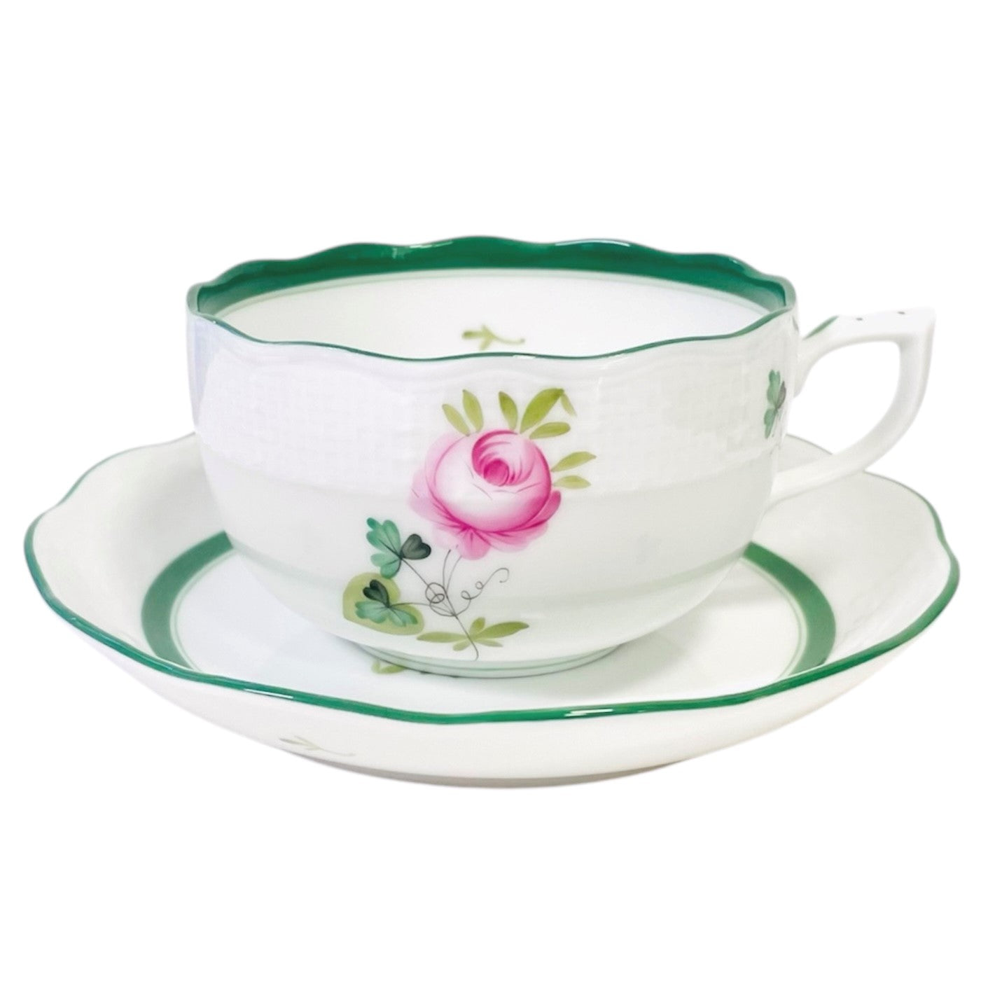 Herend Vienna Rose Afternoon Tea Set for Two, 9 Pieces