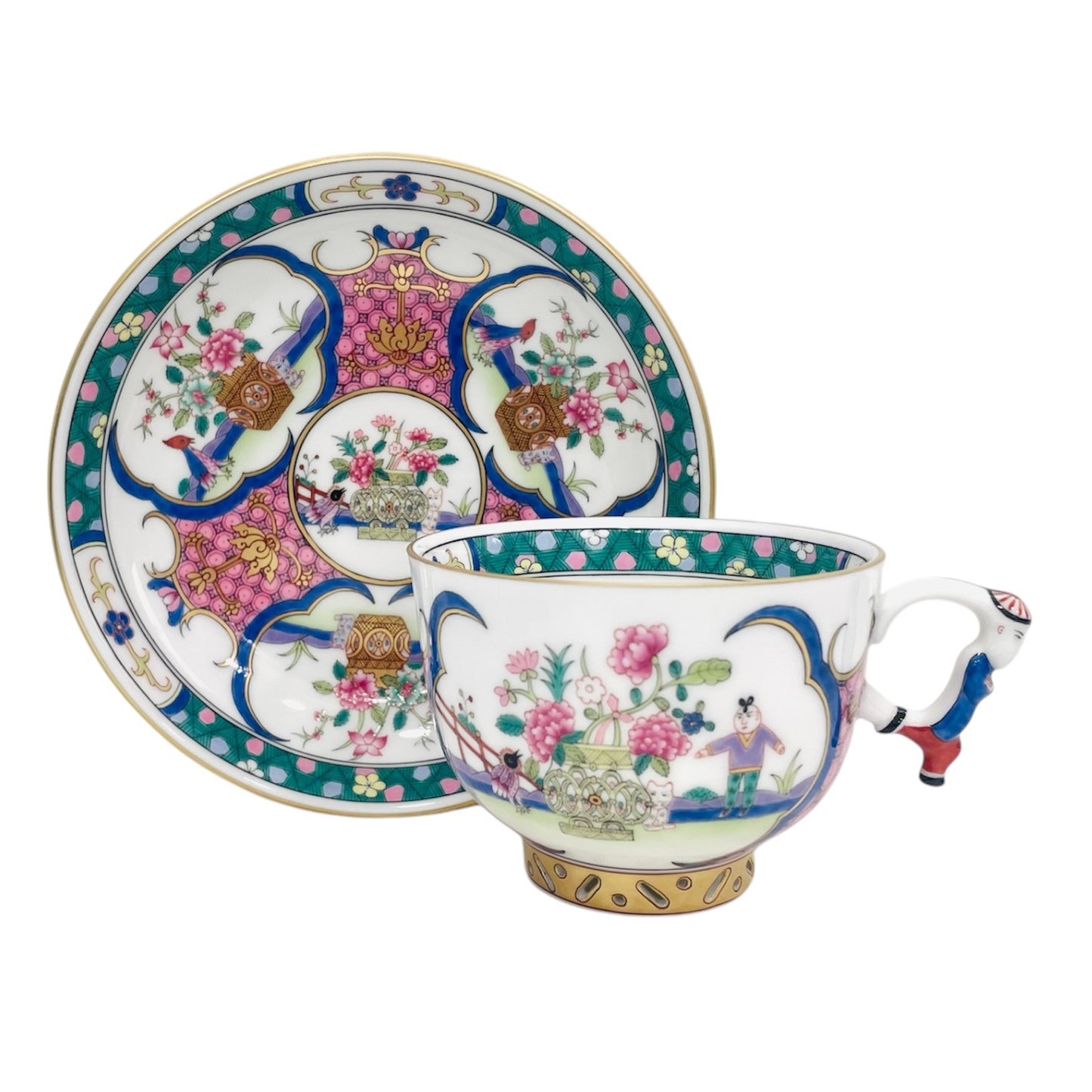 Herend Chinoiserie Emperor Teacup & Saucer