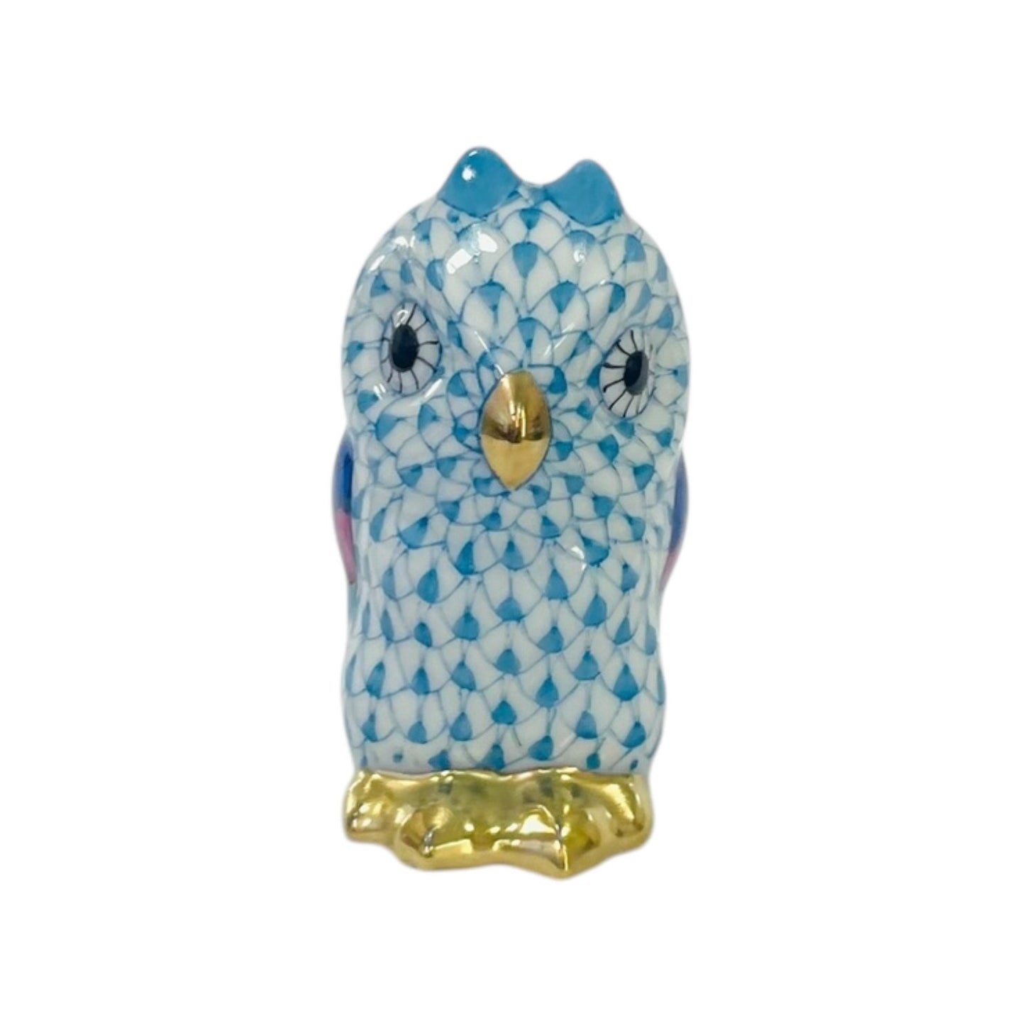 Herend Miniature Owl Fishnet Figurine