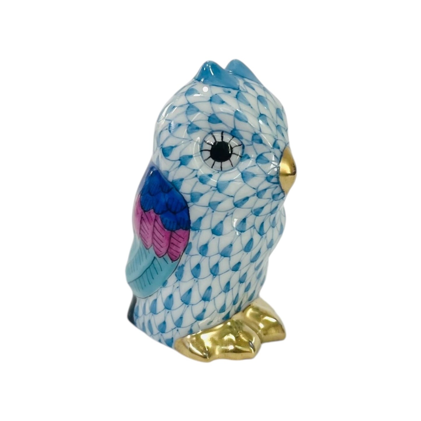 Herend Miniature Owl Fishnet Figurine