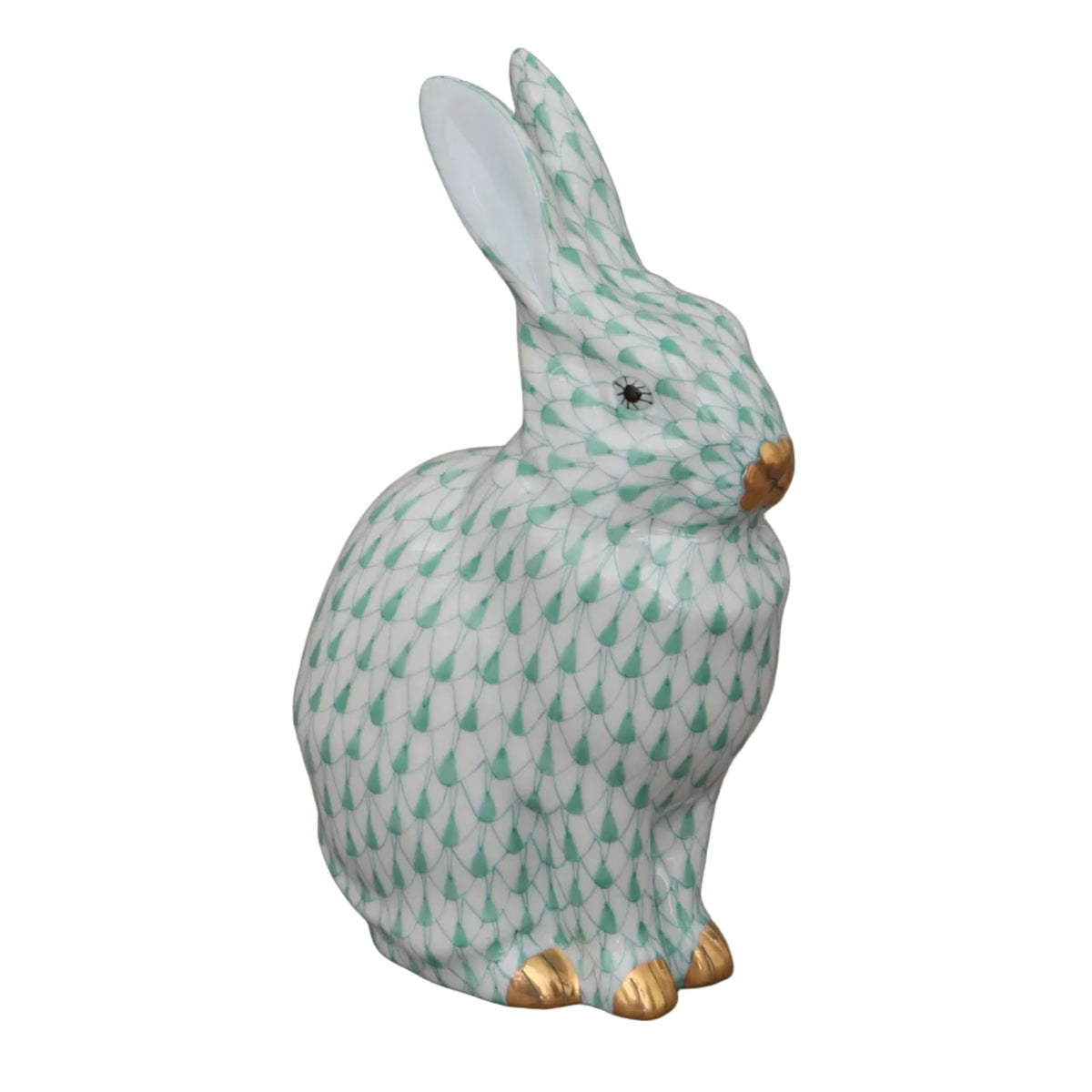 Herend Rabbit Sitting Up Fishnet Figurine