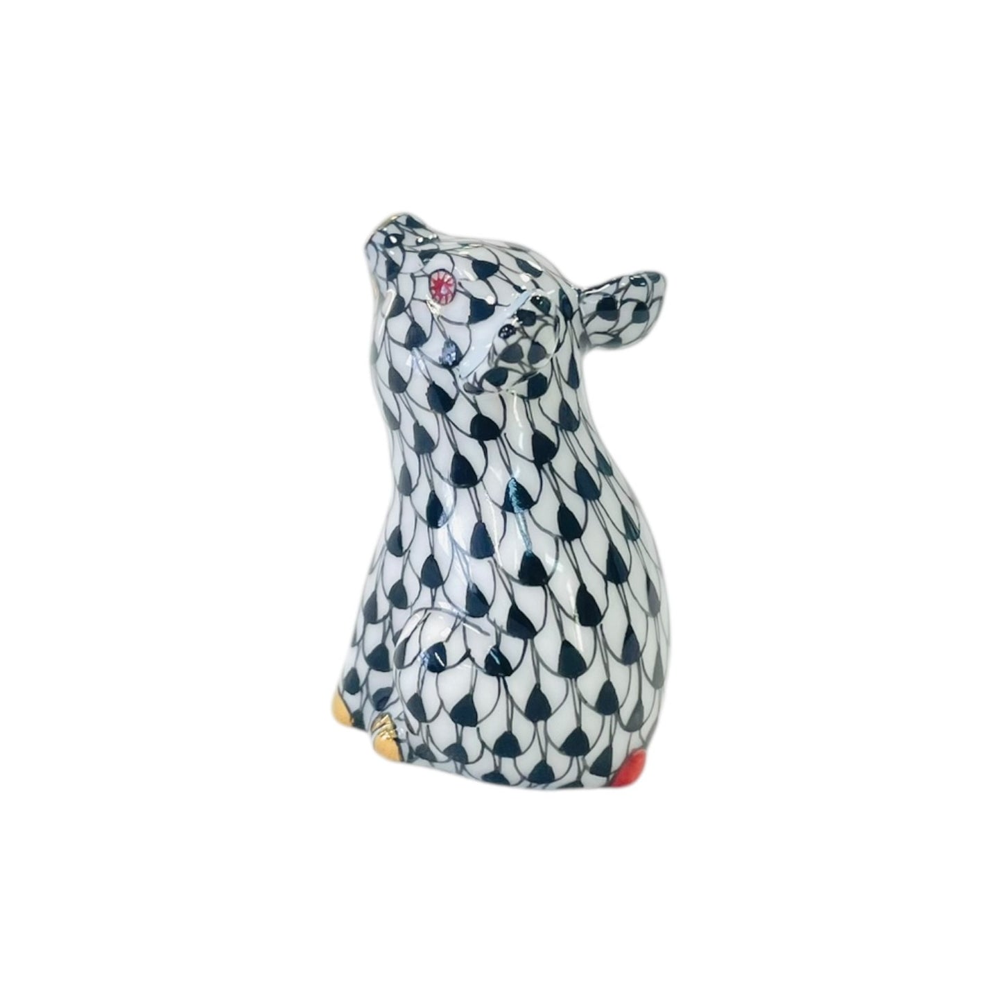 Herend Little Pig, Standing Fishnet Figurine