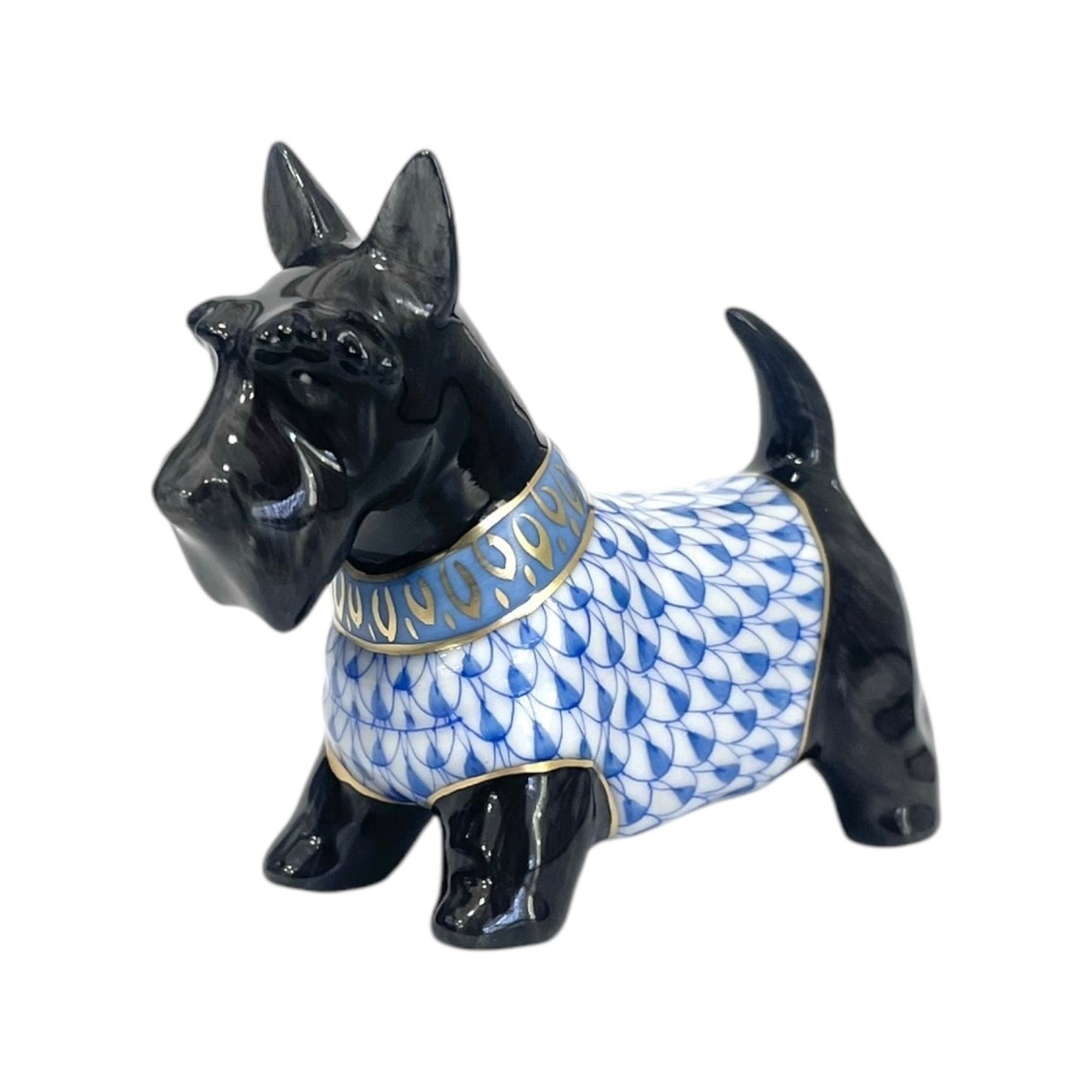 Herend Scottish Terrier Fishnet Figurine