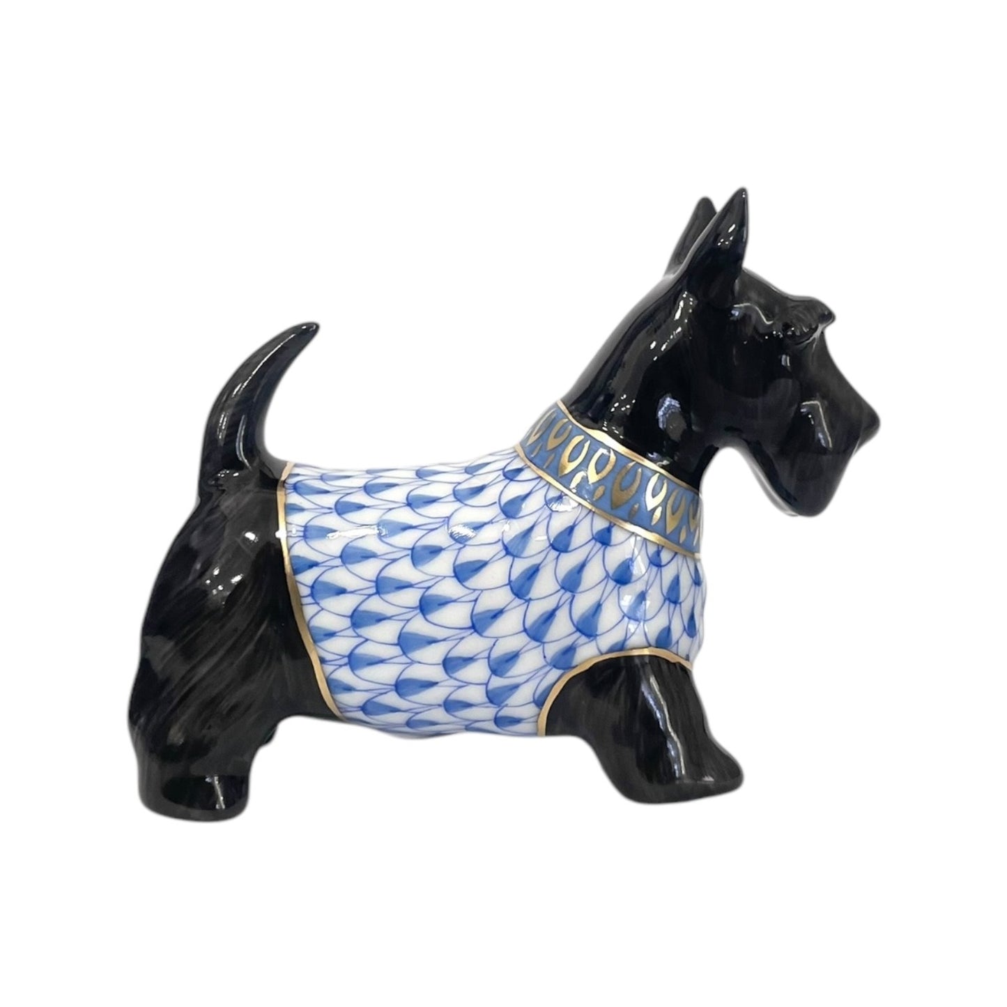 Herend Scottish Terrier Fishnet Figurine