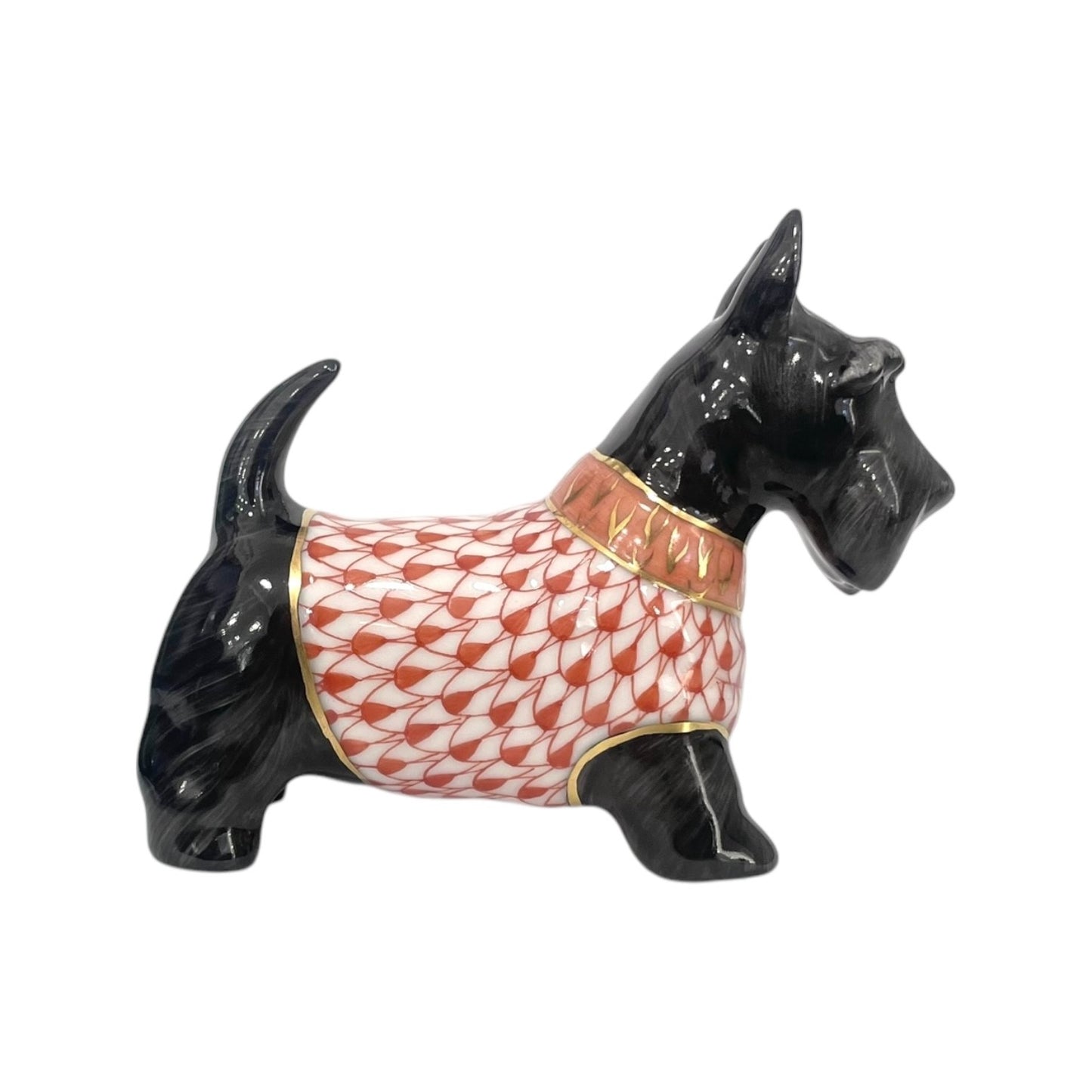 Herend Scottish Terrier Fishnet Figurine