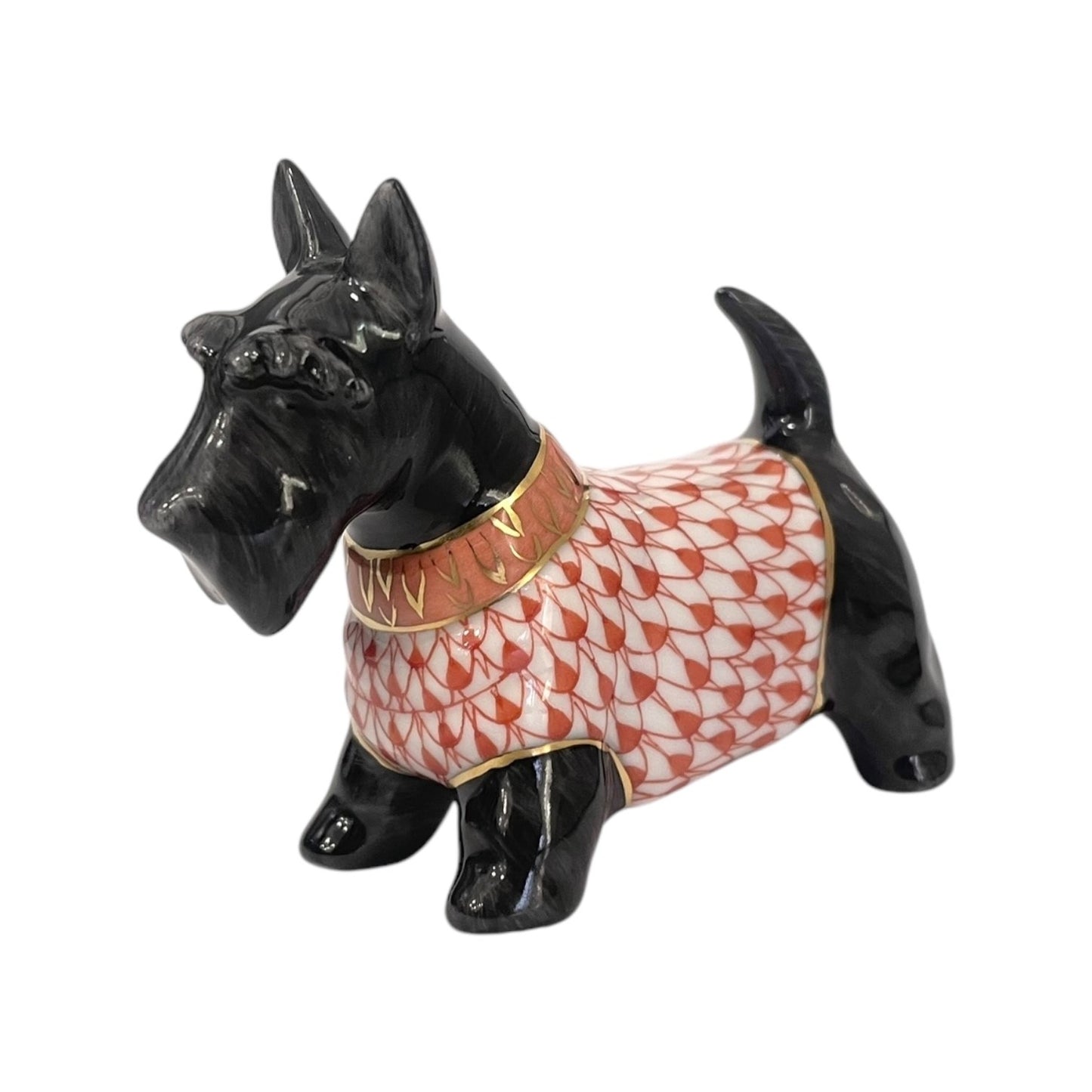 Herend Scottish Terrier Fishnet Figurine