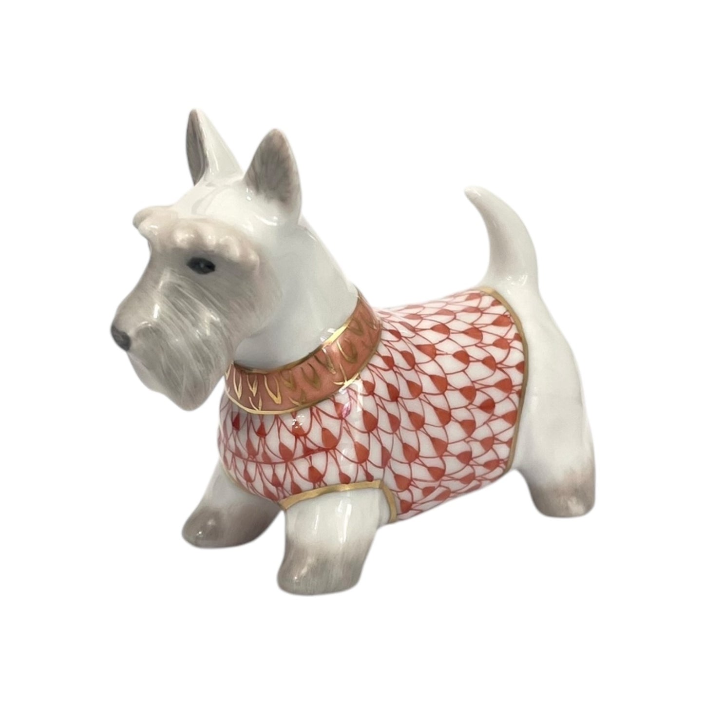 Herend Westie with Jumper Fishnet Figurine