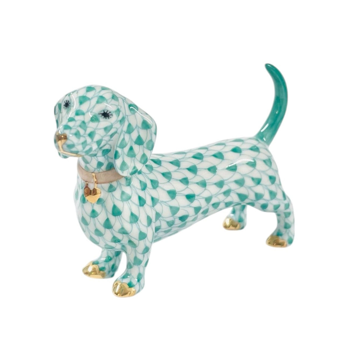 Herend Dachshund Fishnet Figurine