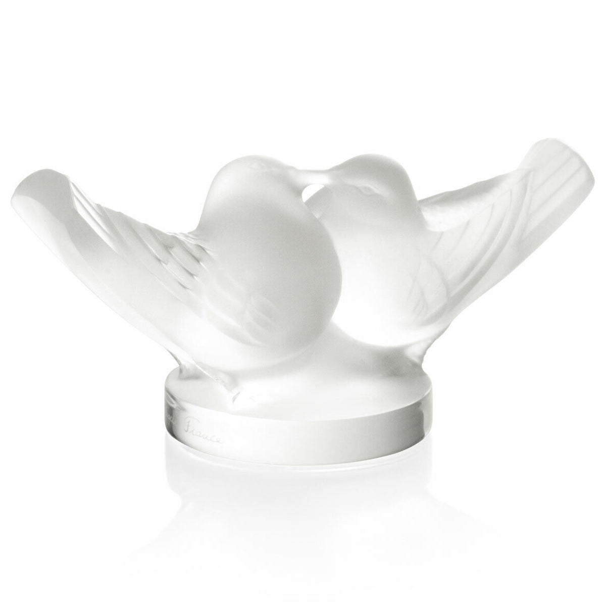 Lalique Two Lovebirds Sculpture in Clear