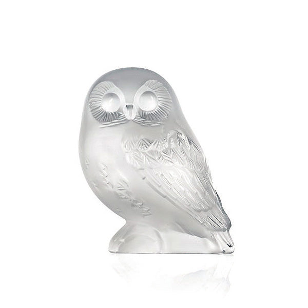 Lalique Shivers Owl Sculpture in Clear