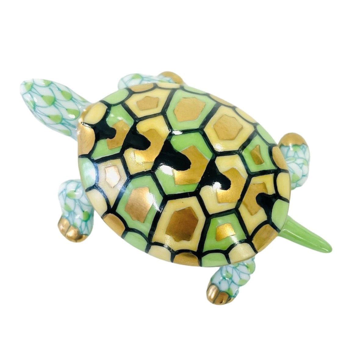 Herend Baby Turtle Fishnet Figurine