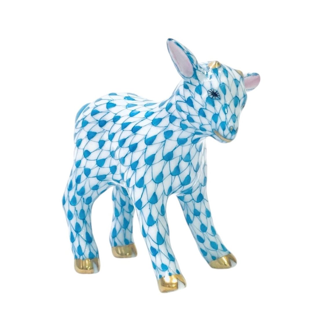 Herend Goat Baby Fishnet Figurine
