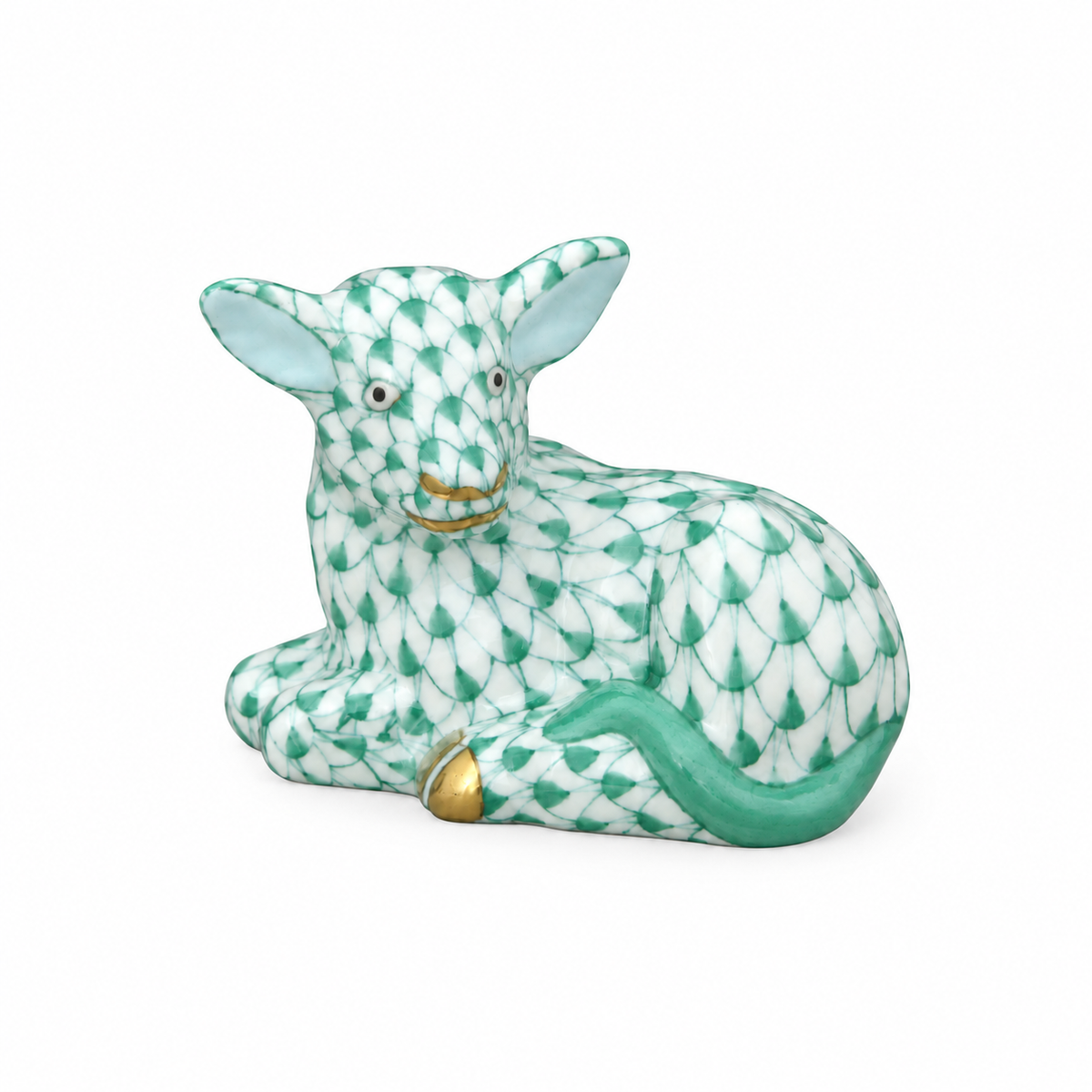 Herend Miniature Calf Fishnet Figurine