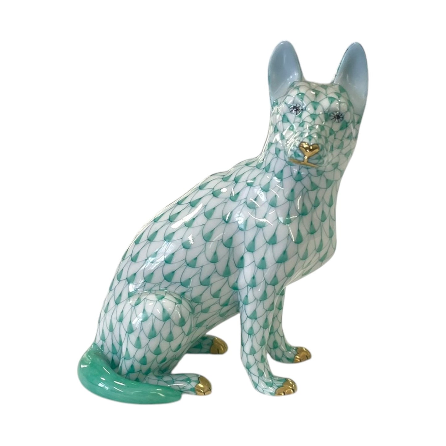 Herend German Sheperd Fishnet Figurine