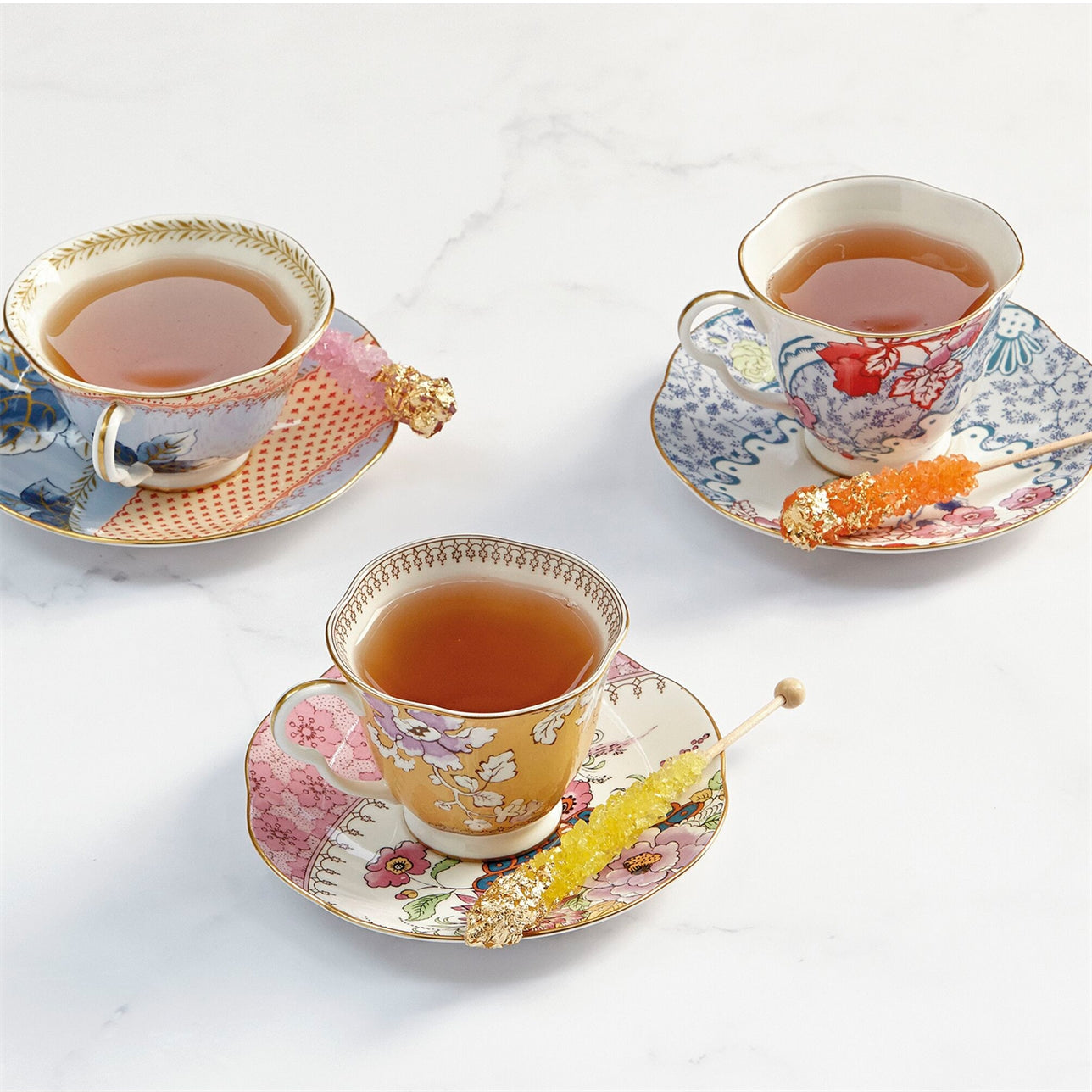 Wedgwood Butterfly Bloom Blue and Pink Teacup and Saucer