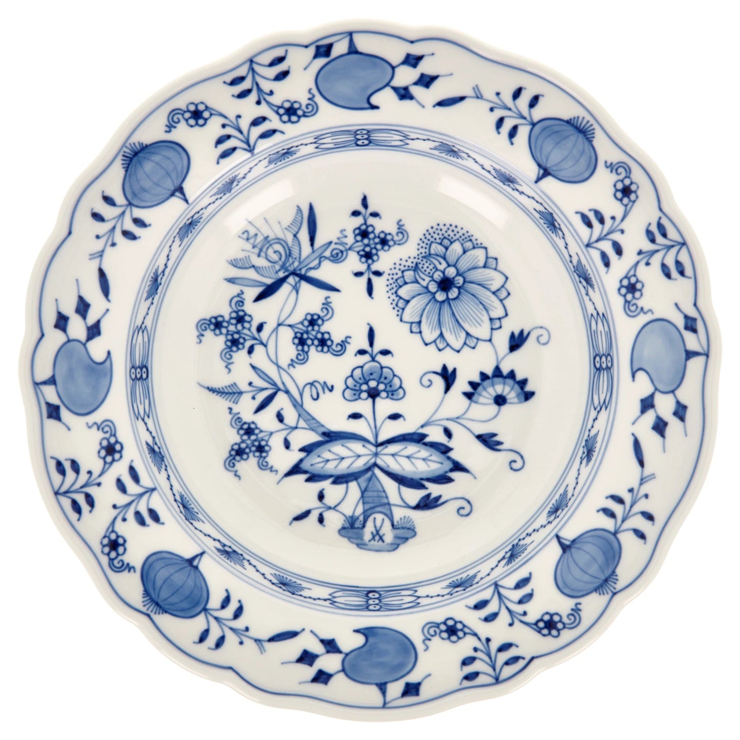 Meissen Cutout Blue Onion Soup Plate 22cm