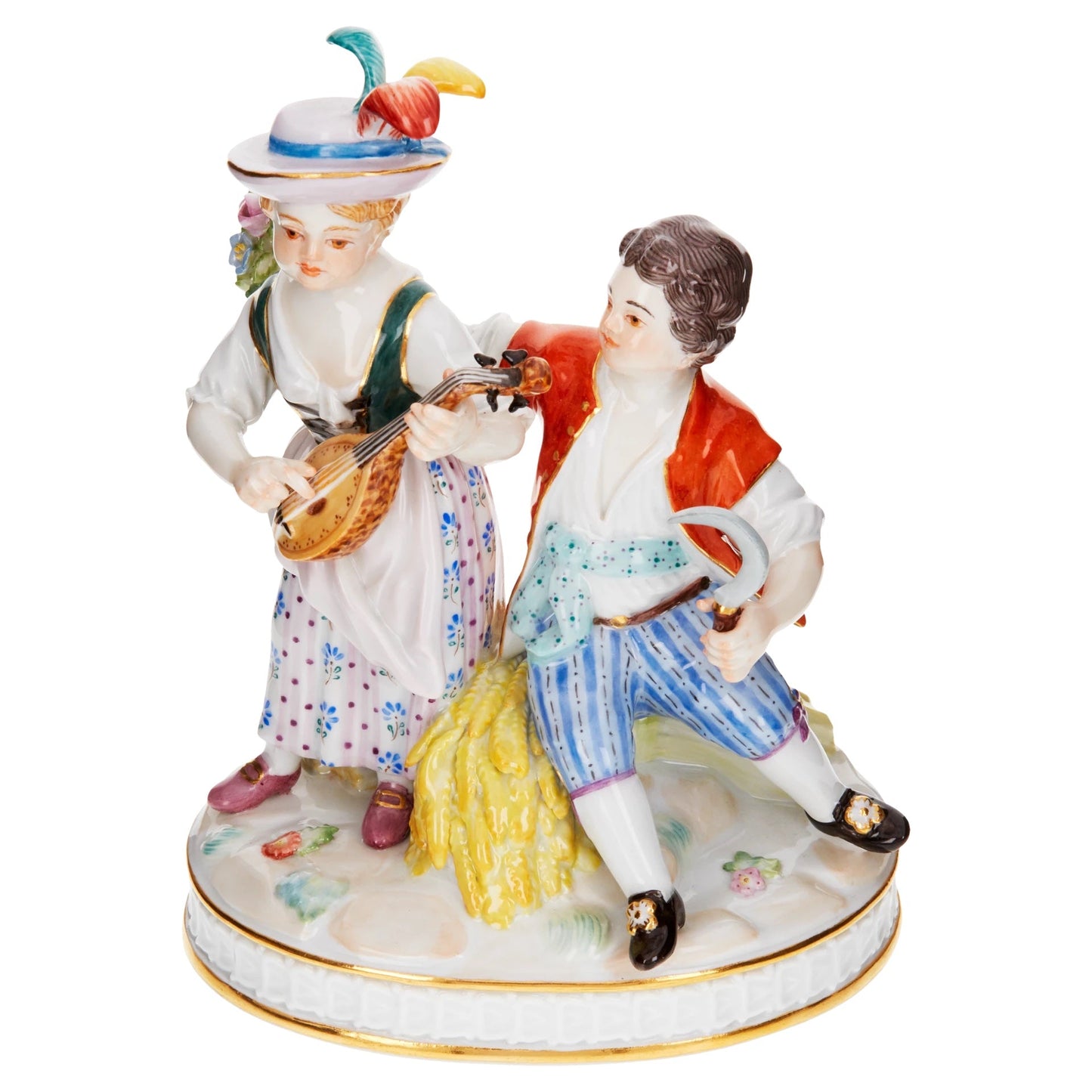 Meissen Figurine Four Seasons Group Summer, Couple with Lute