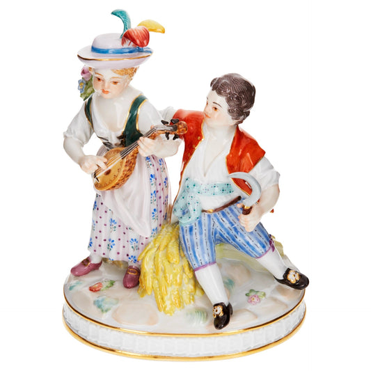 Meissen Figurine Four Seasons Group Summer, Couple with Lute