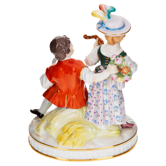 Meissen Figurine Four Seasons Group Summer, Couple with Lute