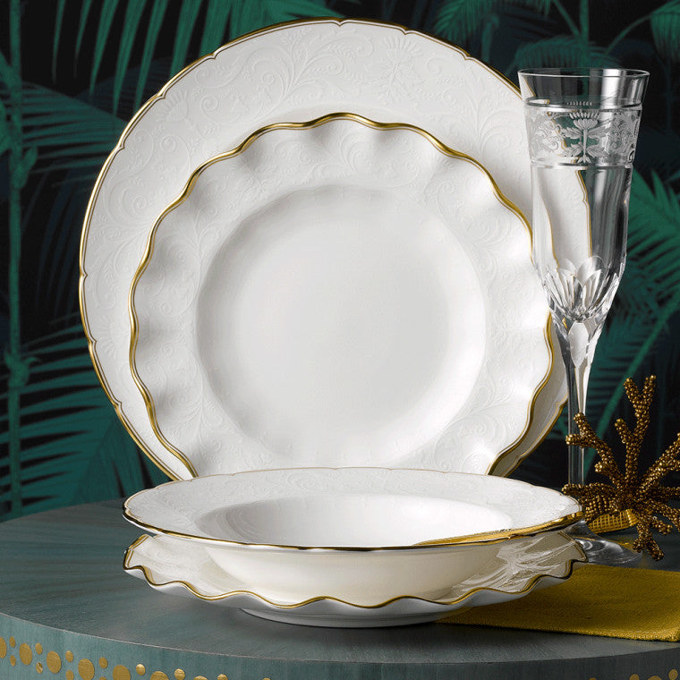 Royal Crown Derby Darley Abbey Pure Gold Fluted Dessert Plate