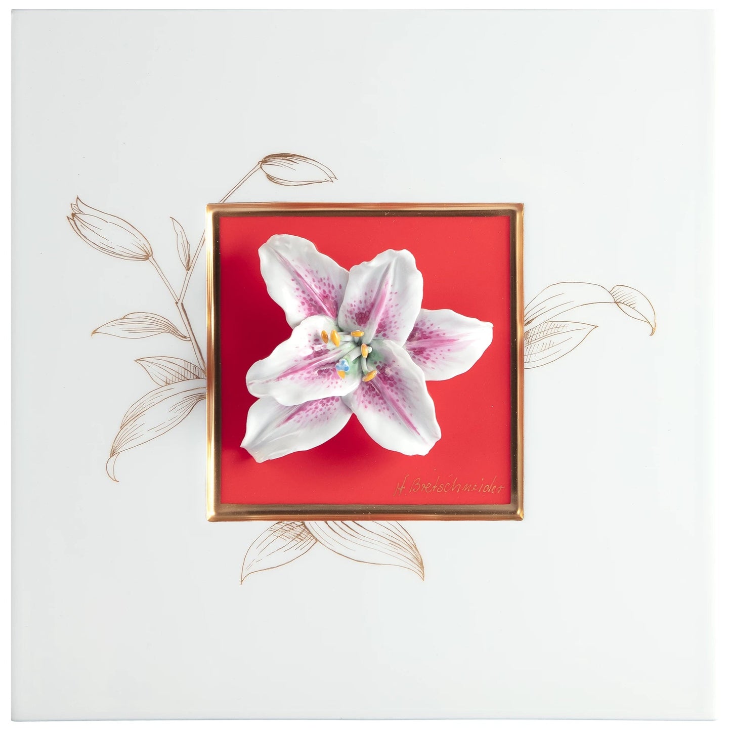 Meissen Wall Painting with Lily