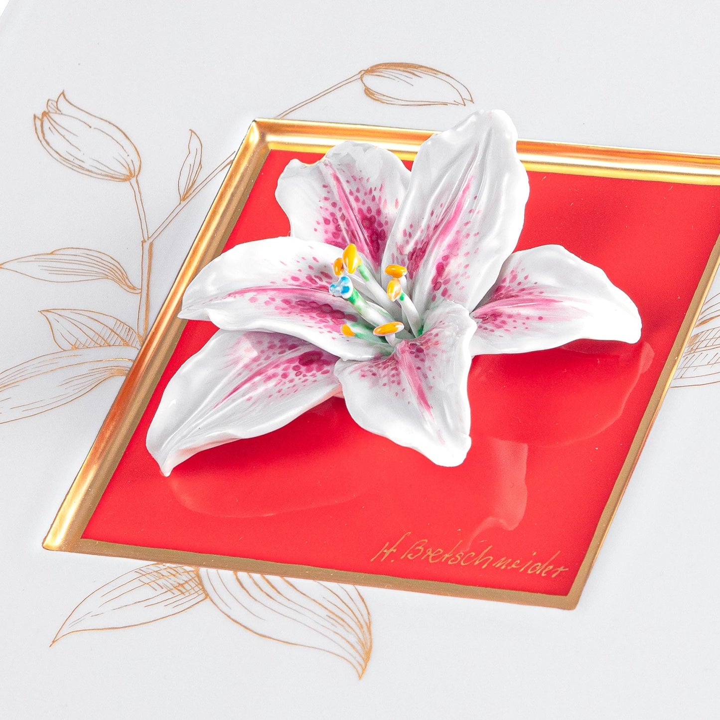 Meissen Wall Painting with Lily