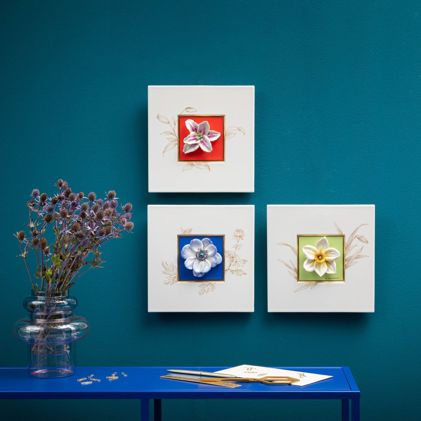 Meissen Wall Painting with Lily