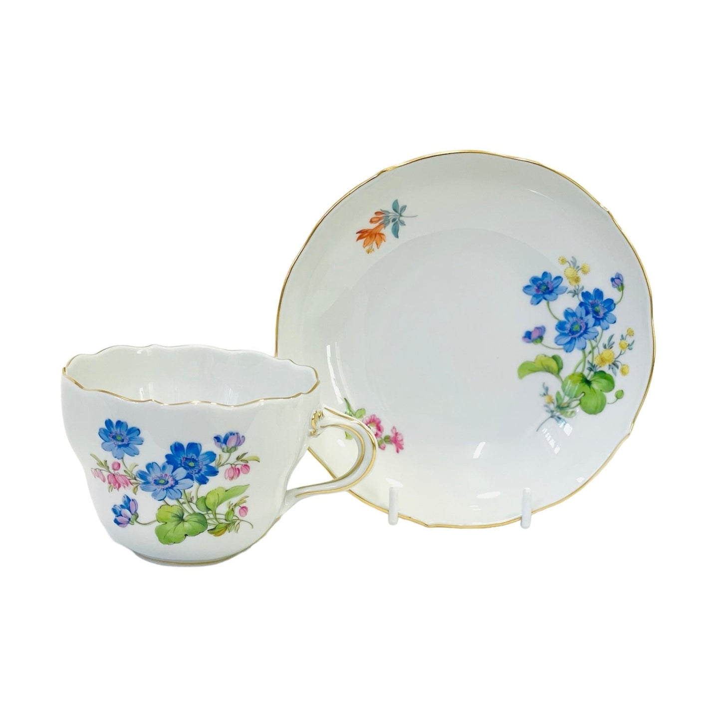 Meissen Coffee Cup & Saucer, Blue Flower