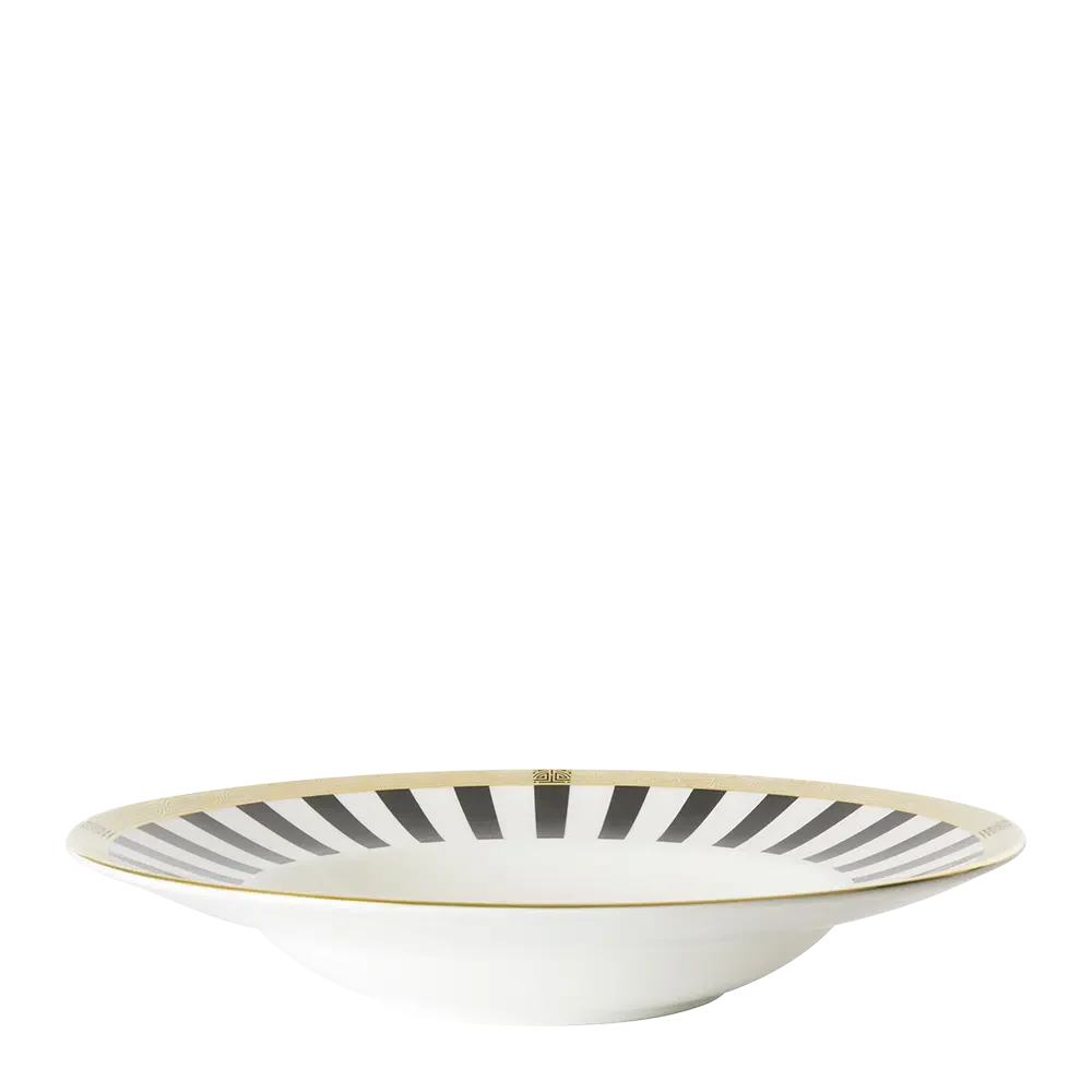 Royal Crown Derby Satori Black Rimmed Bowl (27cm / 10.5in & 31cl / 11oz)