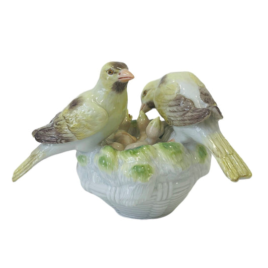 Meissen Bird Figurine Canaries on the Nest