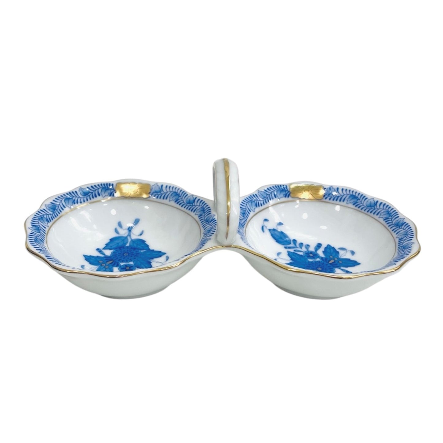 Herend Apponyi Blue Twin Salt Cellar