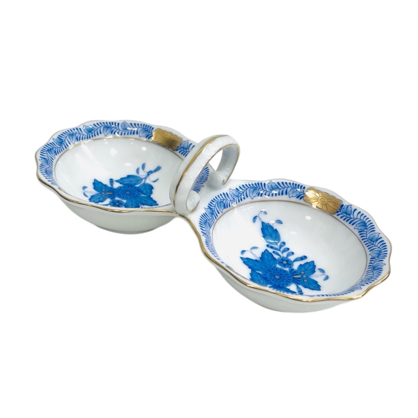 Herend Apponyi Blue Twin Salt Cellar