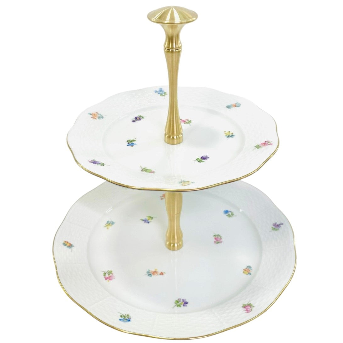 Herend Mille Fleur 2-Tier Cake Stand, Self-assembled