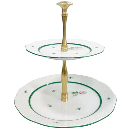 Herend Vienna Rose 2-Tier Cake Stand, Self-assembled