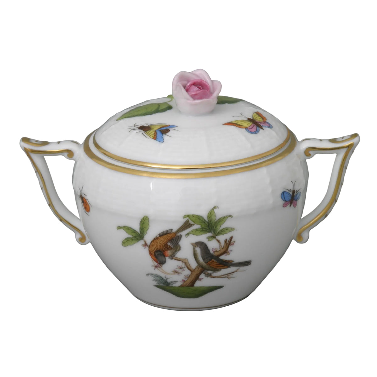 Herend Rothchild Sugar Bowl with Rose Knob