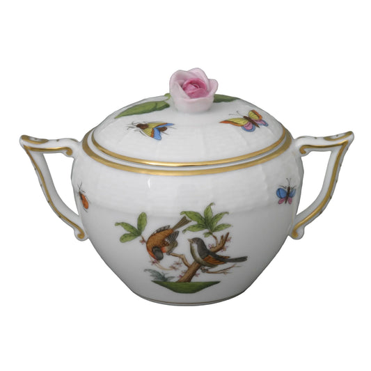 Herend Rothchild Sugar Bowl with Rose Knob