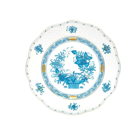 Herend Indian Flower Turquoise Dessert Plate 19cm