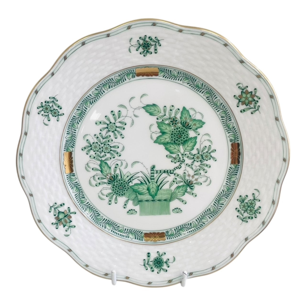 Herend Indian Flower Green, Tea Set for Two, 9 Pieces