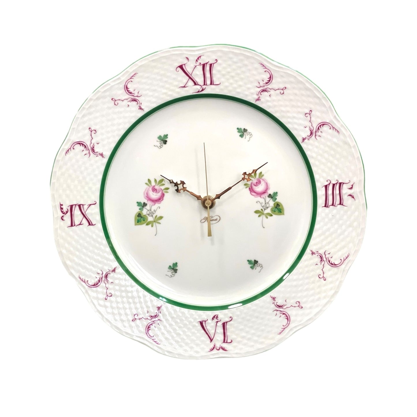 Herend Vienna Rose Wall Clock