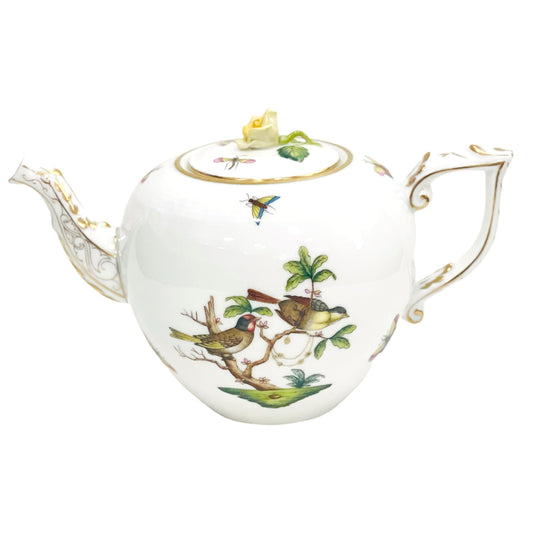 Herend Rothschild Teapot with Yellow Rose Knob