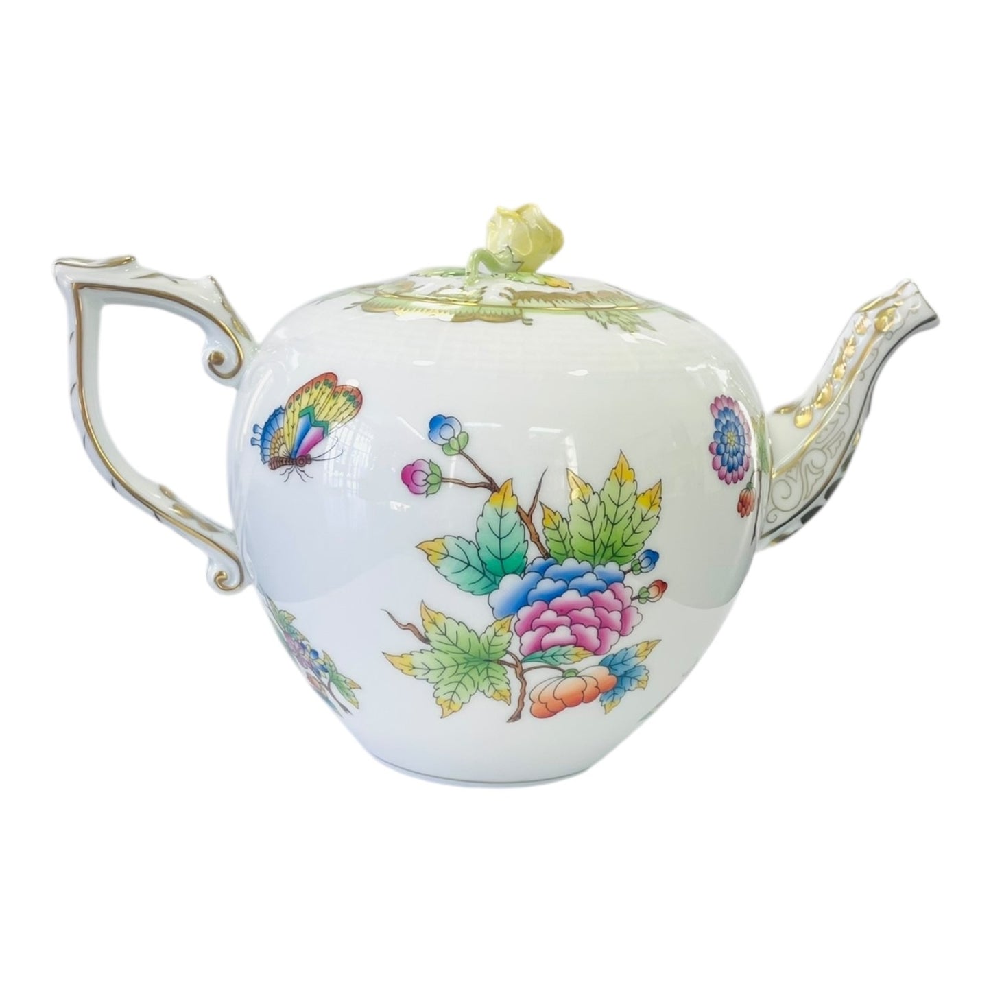 Herend Queen Victoria Teapot with Yellow Rose knob