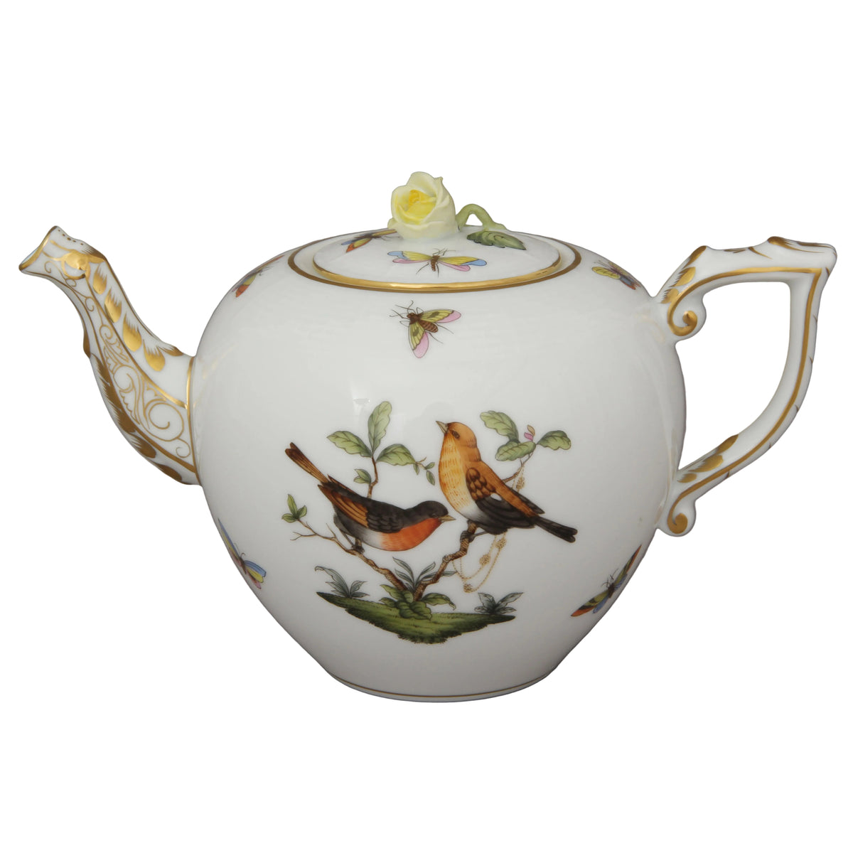 Herend Rothschild Teapot with Rose Knob