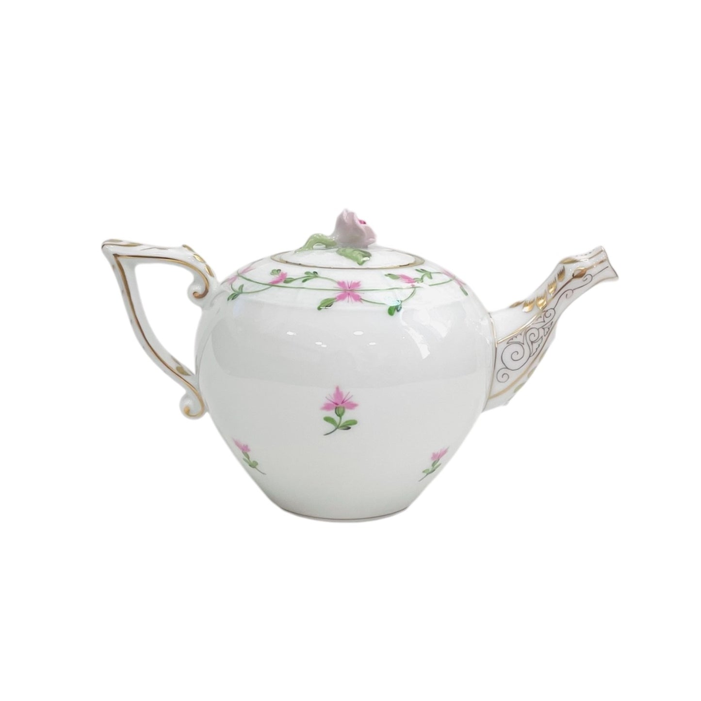 Herend Pink Garland Teapot with Rose Knob - Small (380cc)