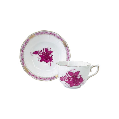Herend Apponyi Pink Espresso Cup and Saucer